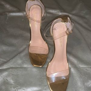 Gold/Clear Sandals